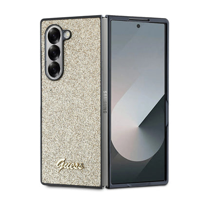 Case for Samsung Galaxy Z Fold6 F956, Guess, Glitter Script, Gold
