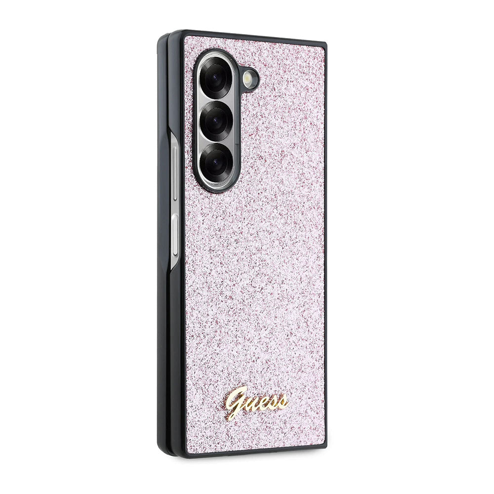 Case for Samsung Galaxy Z Fold6 F956, Guess, Glitter Script, Pink