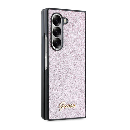 Case for Samsung Galaxy Z Fold6 F956, Guess, Glitter Script, Pink