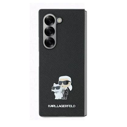Θήκη για Samsung Galaxy Z Fold6 F956, Karl Lagerfeld, Saffiano Karl & Choupette Metal, Μαύρη