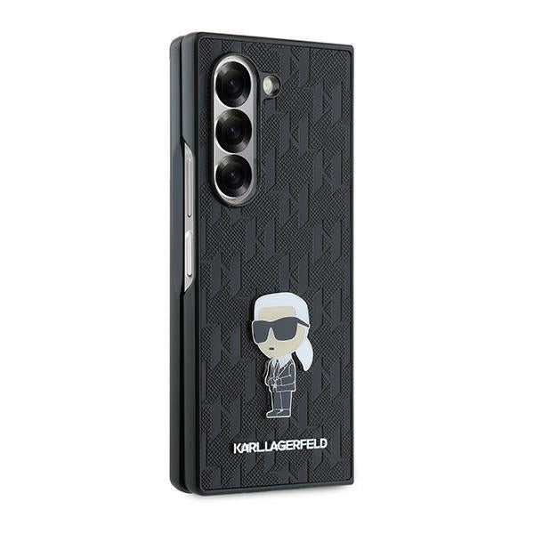 Case for Samsung Galaxy Z Fold6 F956, Karl Lagerfeld, Saffiano Monogram Ikonik, Black