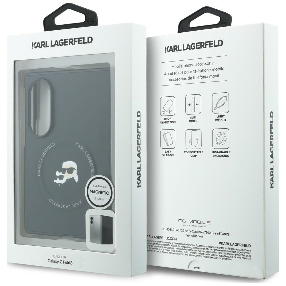 Θήκη για Samsung Galaxy Z Fold8 F971, Karl Lagerfeld, Karl & Choupette Head Pin, Μαύρη