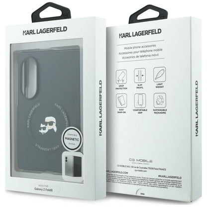 Θήκη για Samsung Galaxy Z Fold8 F971, Karl Lagerfeld, Karl & Choupette Head Pin, Μαύρη