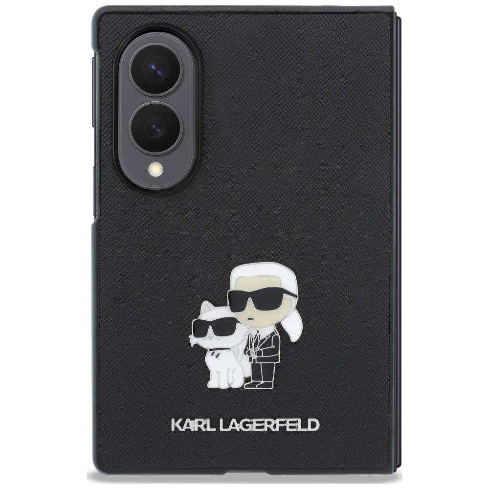 Θήκη για Samsung Galaxy Z Fold8 F971, Karl Lagerfeld, Saffiano Karl & Choupette Μεταλλικό Καρφίτσα, Μαύρο