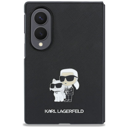 Θήκη για Samsung Galaxy Z Fold8 F971, Karl Lagerfeld, Saffiano Karl & Choupette Μεταλλικό Καρφίτσα, Μαύρο