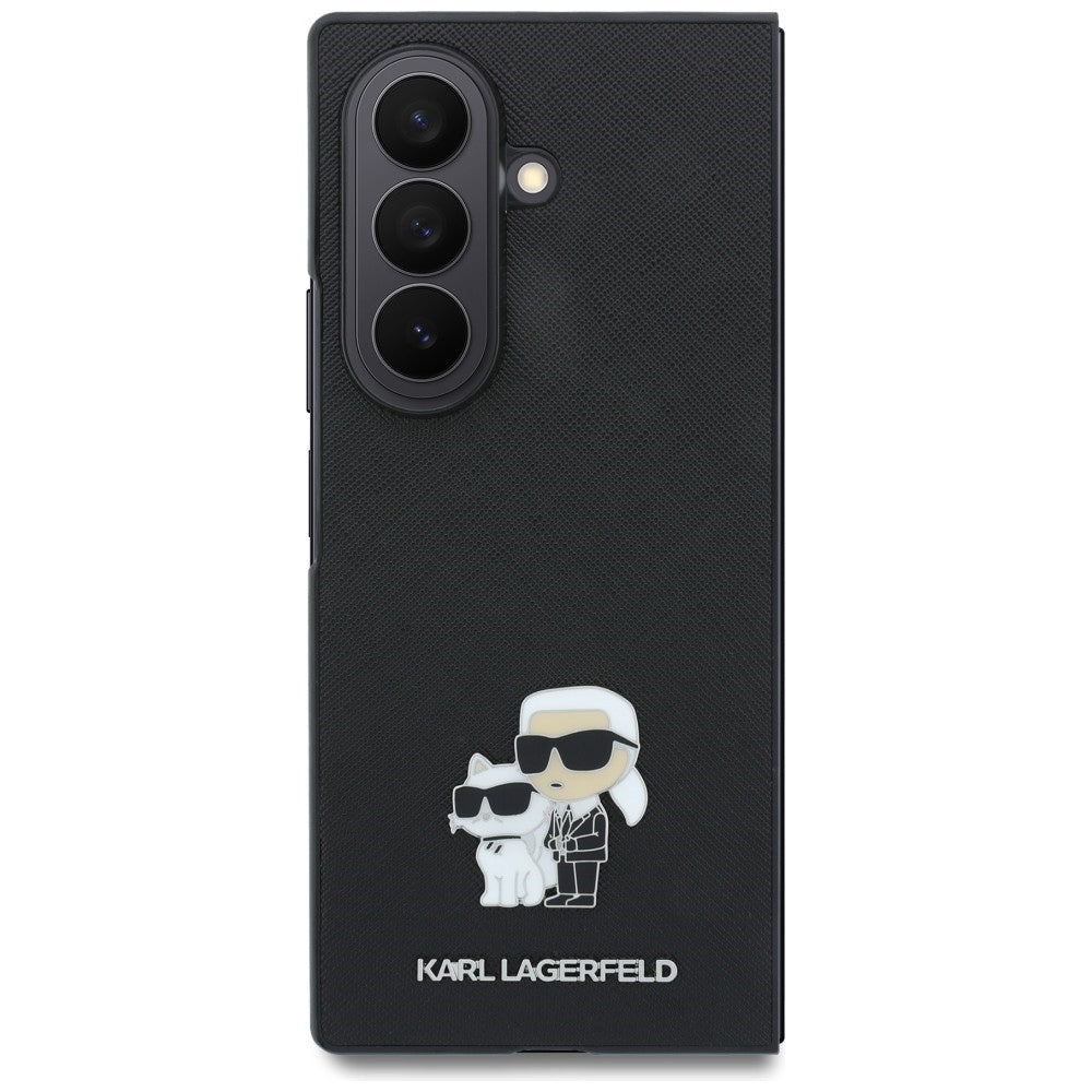 Θήκη για Samsung Galaxy Z Fold8 Ultra F976, Karl Lagerfeld, Saffiano Karl & Choupette Μεταλλικό Καρφίτσα, Μαύρο