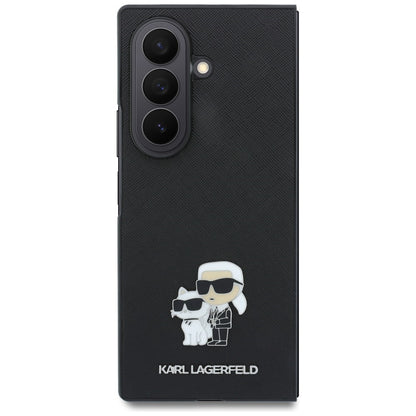 Θήκη για Samsung Galaxy Z Fold8 Ultra F976, Karl Lagerfeld, Saffiano Karl & Choupette Μεταλλικό Καρφίτσα, Μαύρο