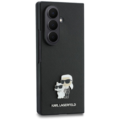 Θήκη για Samsung Galaxy Z Fold8 Ultra F976, Karl Lagerfeld, Saffiano Karl & Choupette Μεταλλικό Καρφίτσα, Μαύρο