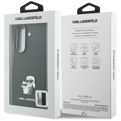 Θήκη για Samsung Galaxy Z Fold8 Ultra F976, Karl Lagerfeld, Saffiano Karl & Choupette Μεταλλικό Καρφίτσα, Μαύρο