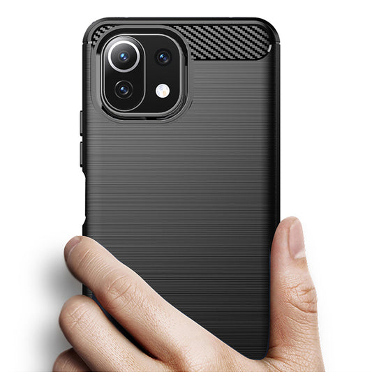 Θήκη για Xiaomi 11 Lite 5G NE / Mi 11 Lite 5G / 11 Lite, Techsuit, Carbon, Μαύρη