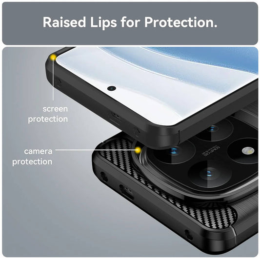 Θήκη για Xiaomi Poco X7 / Note 14 Pro 5G, Techsuit, Άνθρακας, Μαύρο