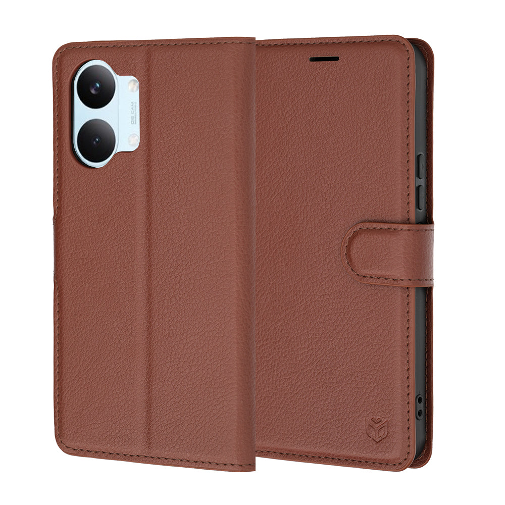 Θήκη για Xiaomi Poco X8 Pro Max, Techsuit, Δερμάτινο Φολιο, Καφέ