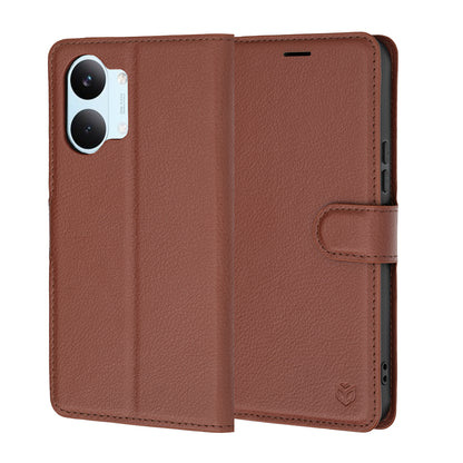 Θήκη για Xiaomi Poco X8 Pro Max, Techsuit, Δερμάτινο Φολιο, Καφέ