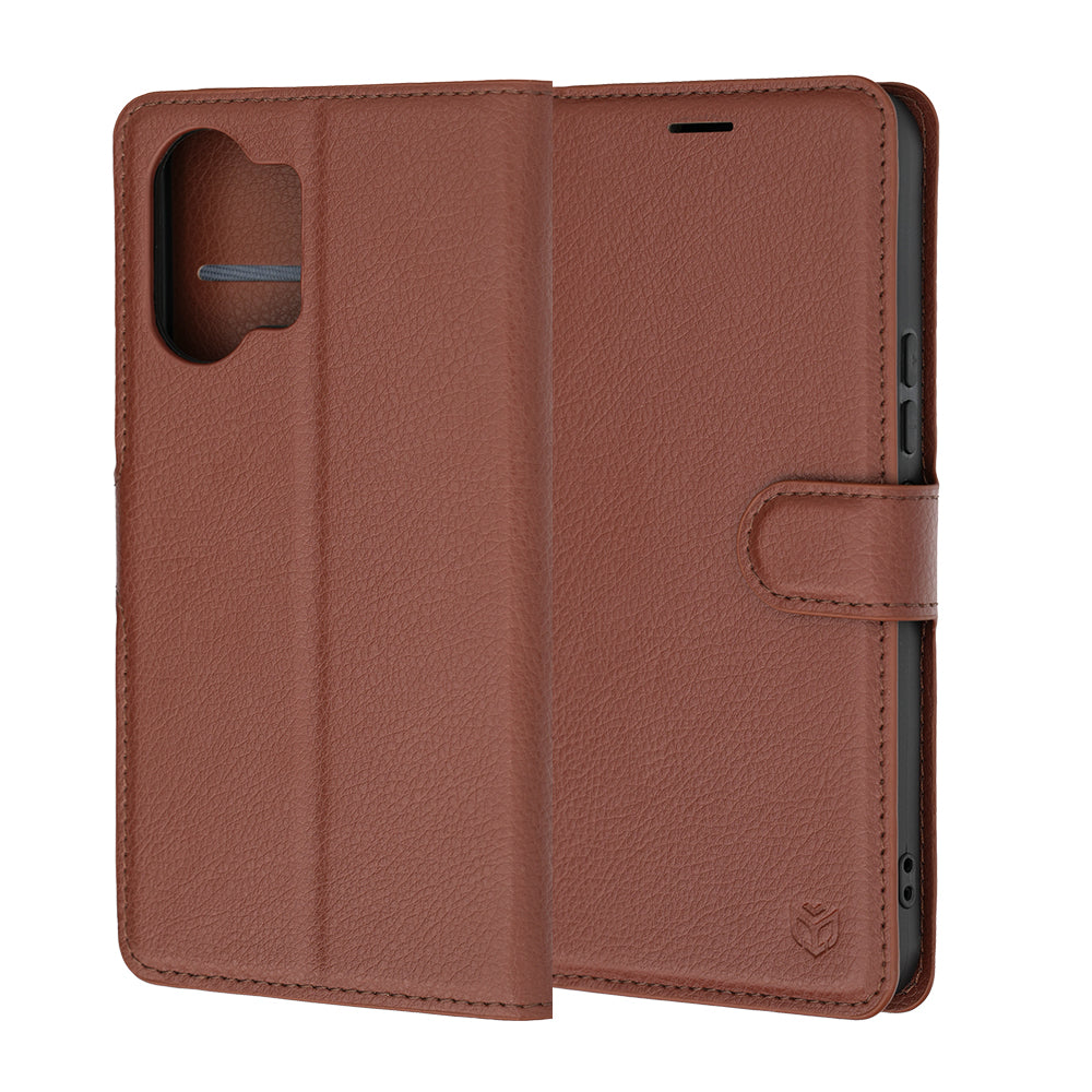 Θήκη για Xiaomi Poco X8 Pro Max, Techsuit, Δερμάτινο Φολιο, Καφέ