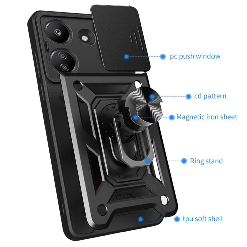 Θήκη για Xiaomi Redmi 13C 5G, Techsuit, CamShield, Μαύρο