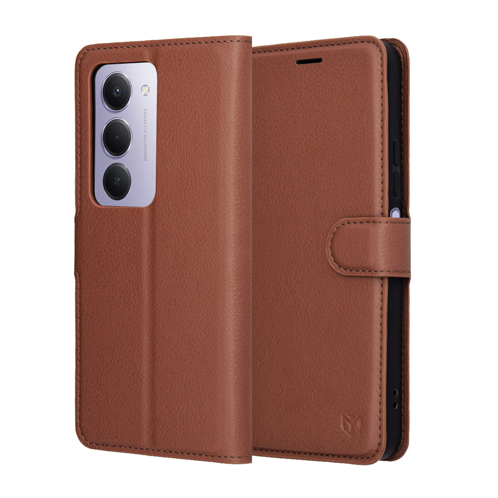 Θήκη για Xiaomi Redmi 15 5G / 15 4G, Techsuit, Leather Folio, Καφέ