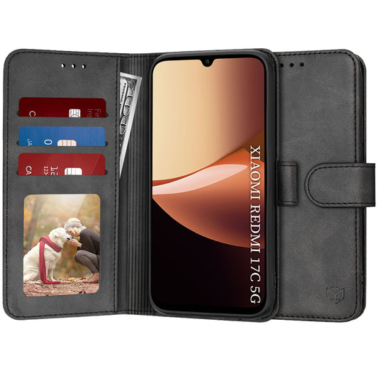 Θήκη για Xiaomi Redmi 17C 5G, Techsuit, Diary Book, Μαύρη