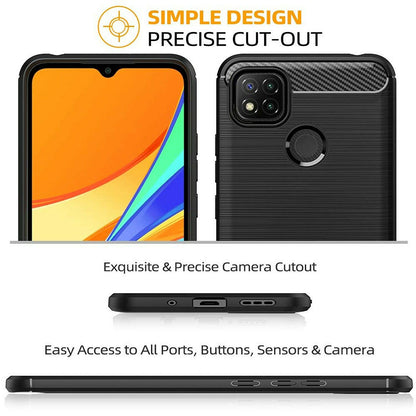 Θήκη για Xiaomi Redmi 9C NFC / 9C, Techsuit, Carbon, Μαύρο