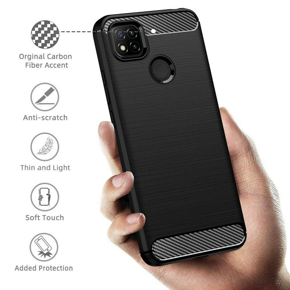 Θήκη για Xiaomi Redmi 9C NFC / 9C, Techsuit, Carbon, Μαύρο