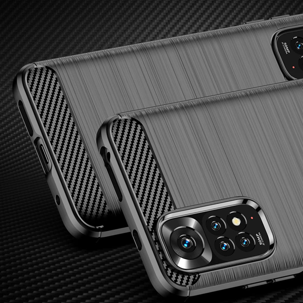 Θήκη για Xiaomi Redmi Note 11S / Note 11, Techsuit, Carbon, Μαύρο