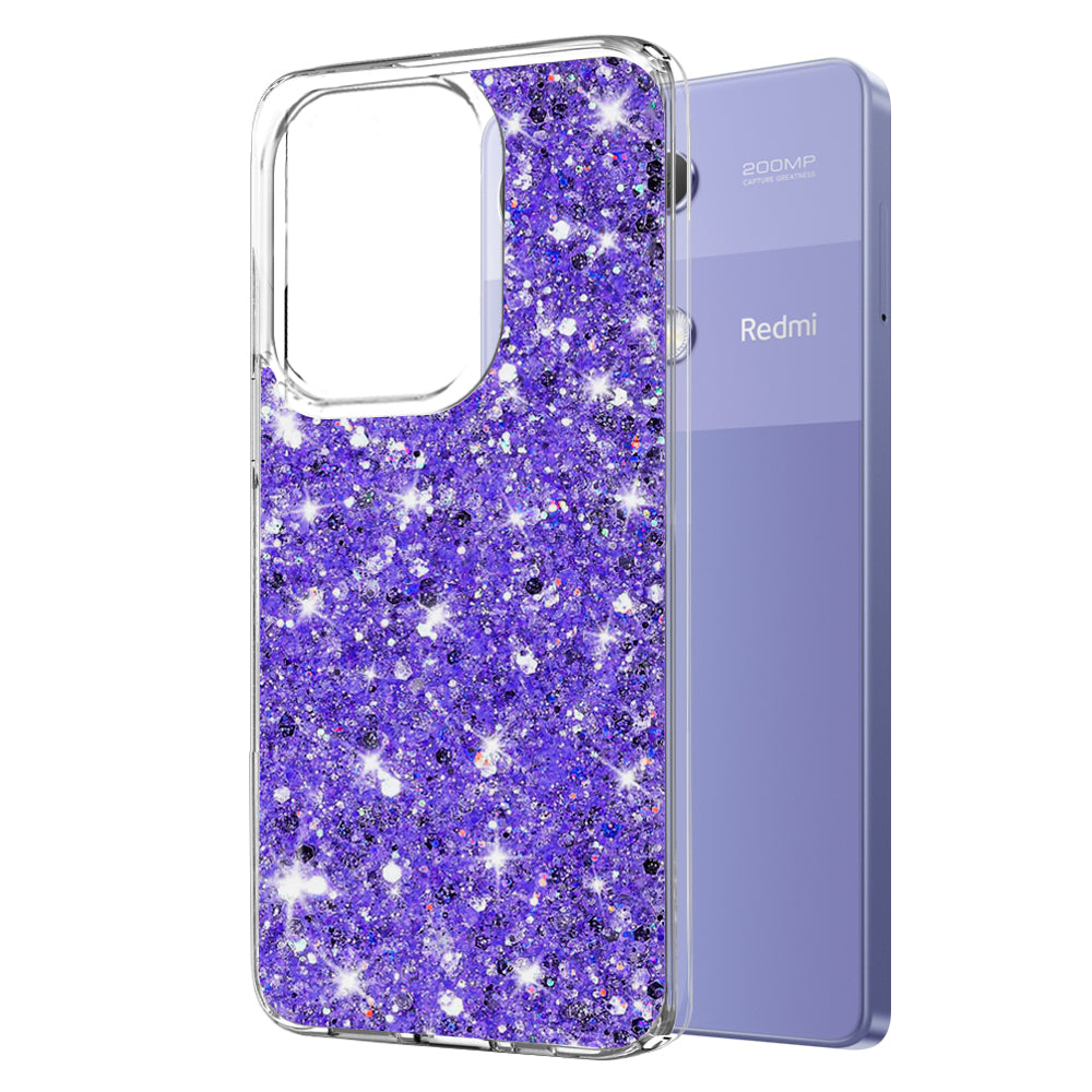 Θήκη για Xiaomi Redmi Note 13 Pro 4G / Poco M6 Pro 4G, Techsuit, Sparkly Glitter, Μωβ