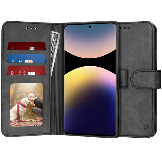 Θήκη για Xiaomi Redmi Note 14 Pro 4G, Techsuit, Diary Book, Μαύρο