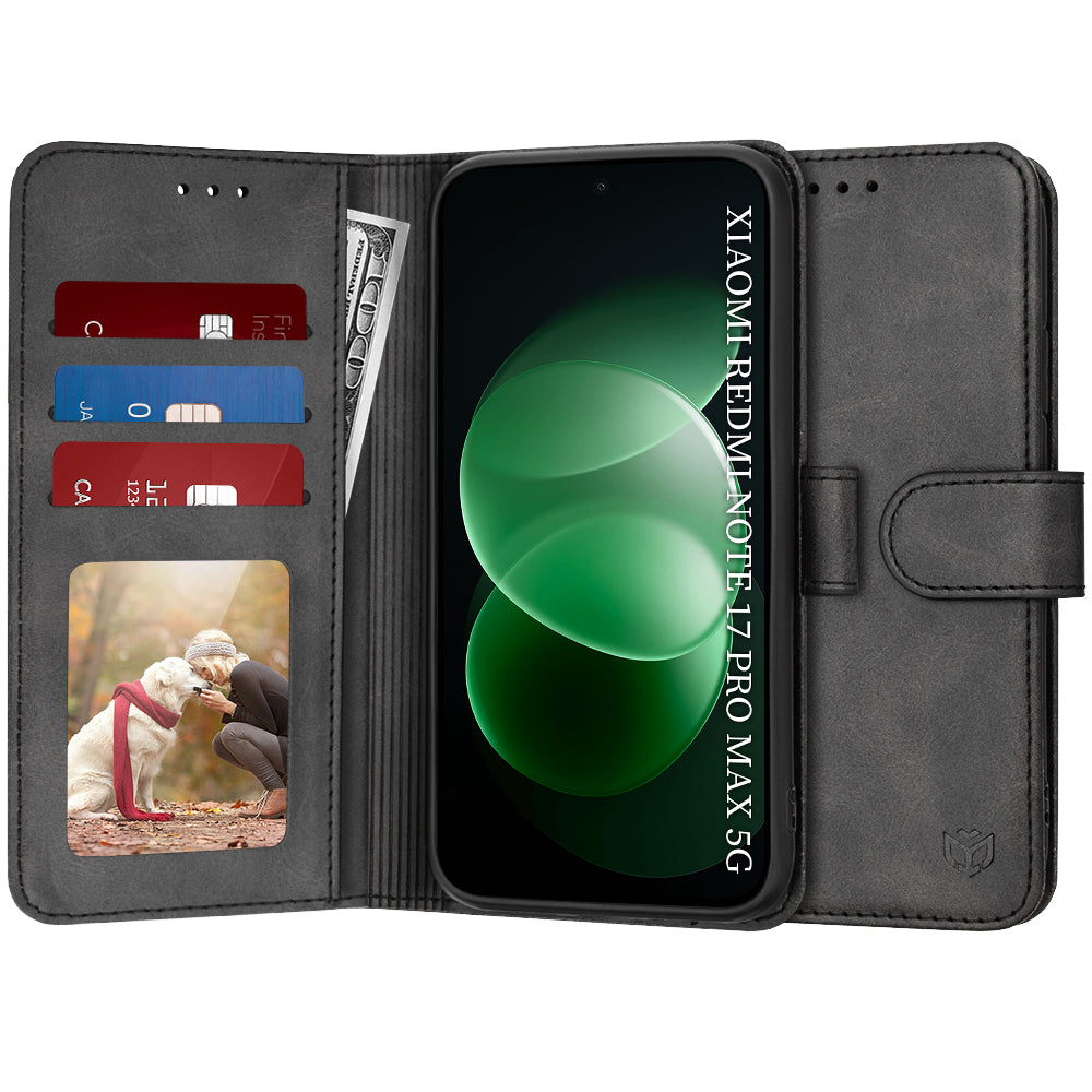Θήκη για Xiaomi Redmi Note 17 Pro Max, Techsuit, Diary Book, Μαύρη
