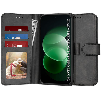 Θήκη για Xiaomi Redmi Note 17 Pro Max, Techsuit, Diary Book, Μαύρη