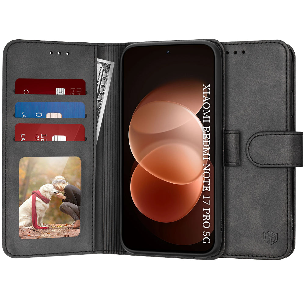 Θήκη για Xiaomi Redmi Note 17 Pro, Techsuit, Diary Book, Μαύρη