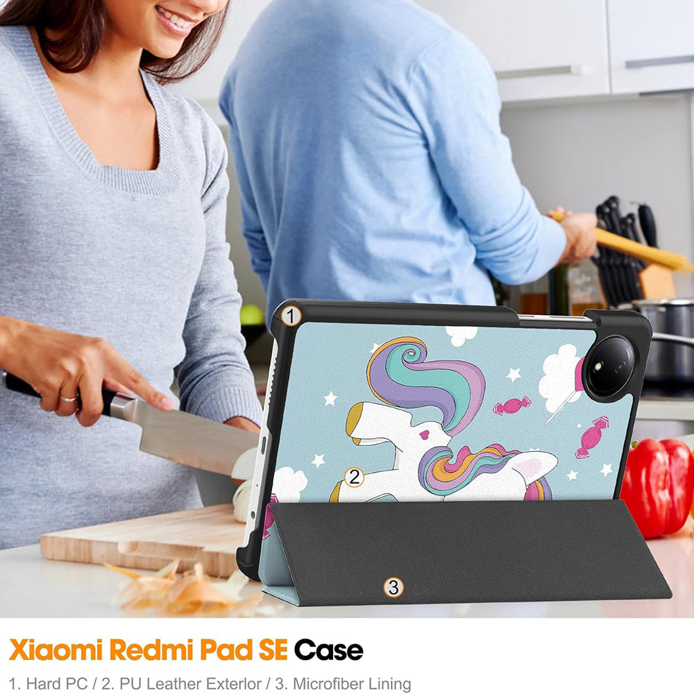 Θήκη για Xiaomi Redmi Pad SE 8.7, Techsuit, FoldPro Unicorn, Πολύχρωμο