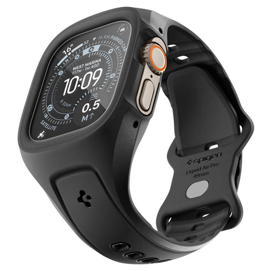 Θήκη Spigen Liquid Air Pro με Προστατευτικό Οθόνης για Apple Watch Ultra Series, Μαύρο Ματ ACS11416