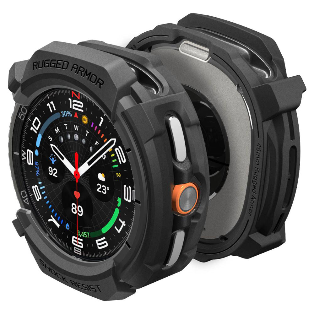 Θήκη Spigen Rugged Armor για Samsung Galaxy Watch8 Classic, Ματ Μαύρη ACS10012