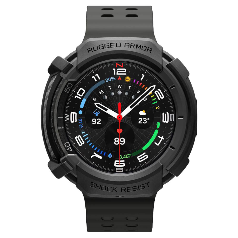 Θήκη Spigen Rugged Armor για Samsung Galaxy Watch8 Classic, Ματ Μαύρη ACS10012