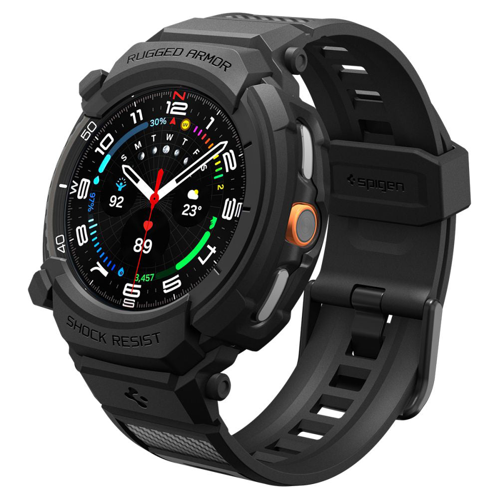 Θήκη Spigen Rugged Armor Pro για Samsung Galaxy Watch8 Classic, Ματ Μαύρη ACS10013