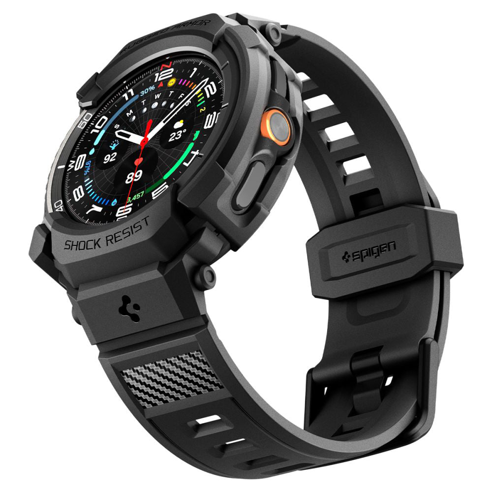 Θήκη Spigen Rugged Armor Pro για Samsung Galaxy Watch8 Classic, Ματ Μαύρη ACS10013