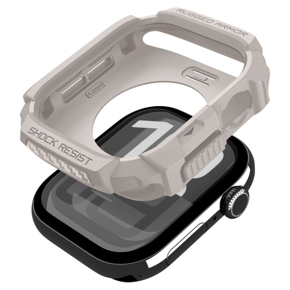 Θήκη Spigen Rugged Armor V2 για Apple Watch Series 10 / 11 42mm, Μπεζ