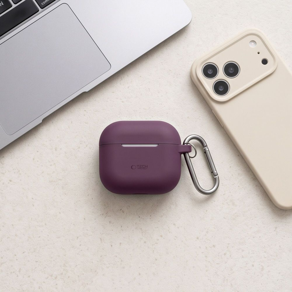 Θήκη Tech-Protect Silicone Hook για Apple AirPods 4 / AirPods 5, Μπορντό