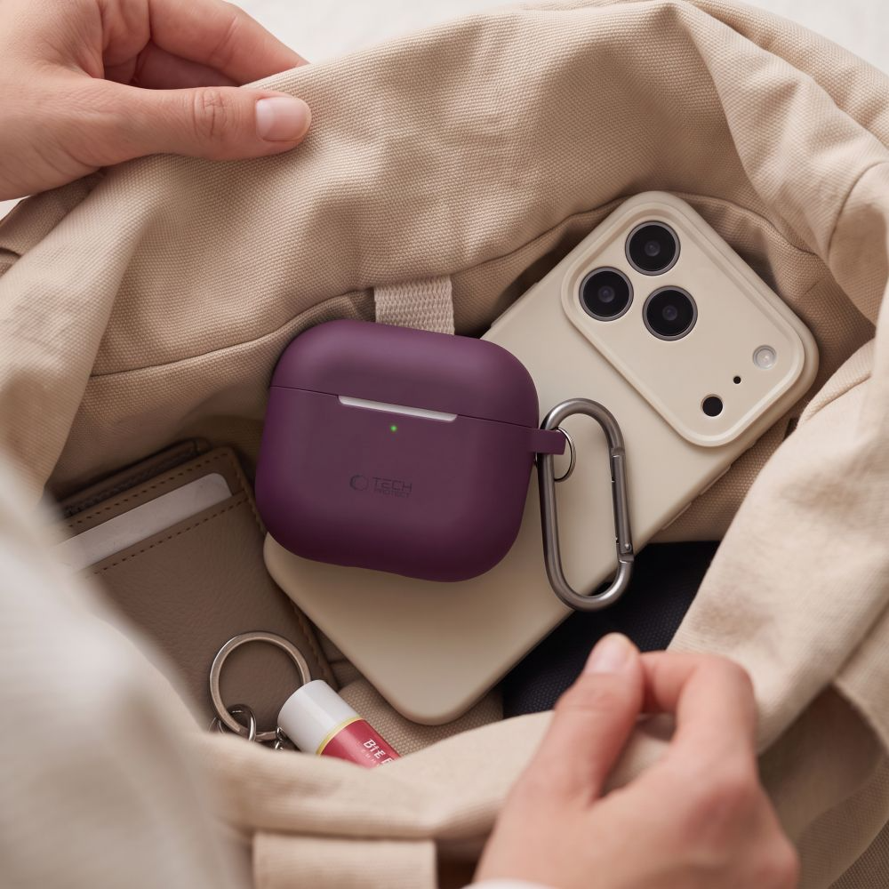 Θήκη Tech-Protect Silicone Hook για Apple AirPods 4 / AirPods 5, Μπορντό