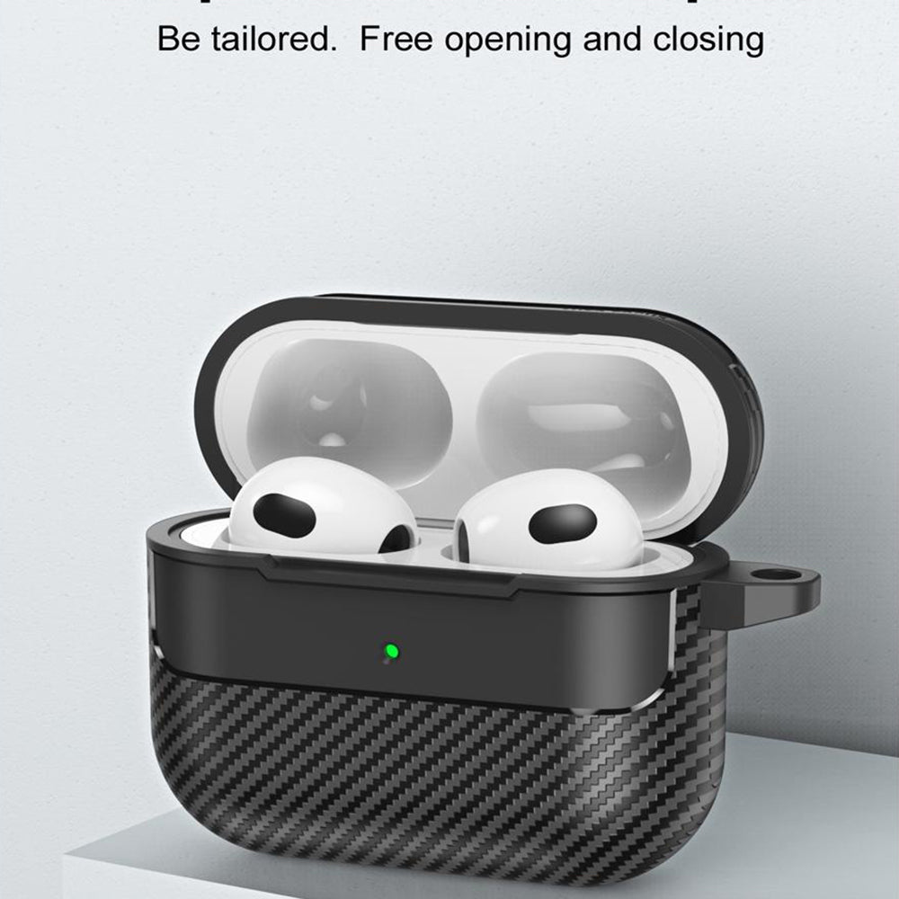 Θήκη Techsuit CarbonFiber για Apple AirPods 3, Μαύρη