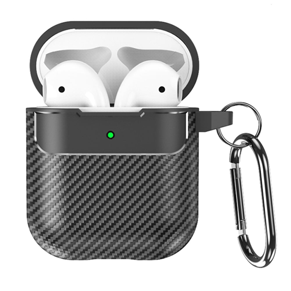 Techsuit CarbonFiber Case for Apple AirPods Gen 2 / Gen 1, Black