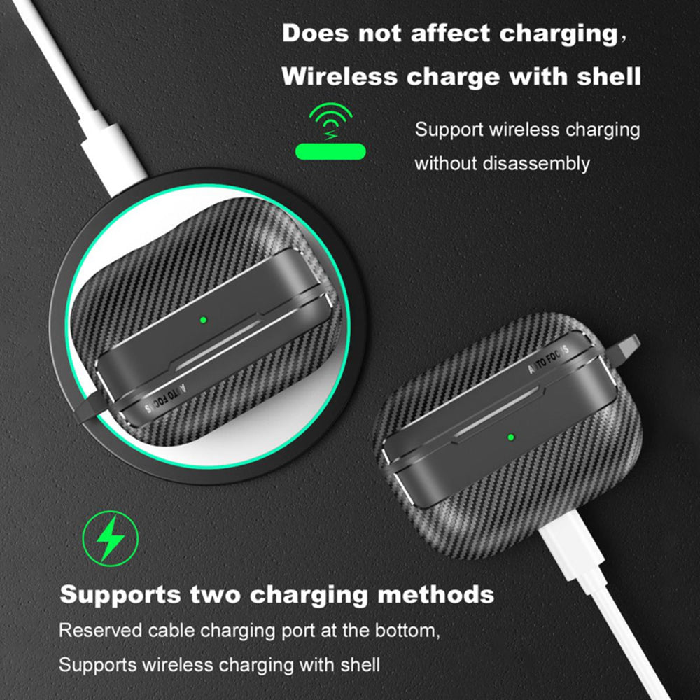 Θήκη Techsuit CarbonFiber για Apple AirPods Pro 3, Μαύρη