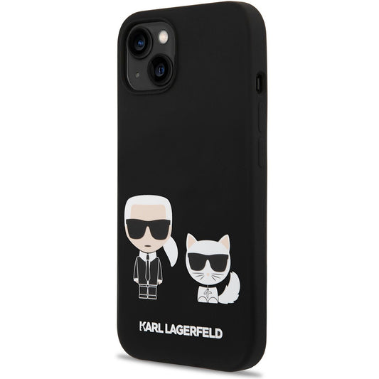 Θήκη MagSafe για Apple iPhone 14 Plus, Karl Lagerfeld, Σιλικόνη Karl & Choupette, Μαύρη