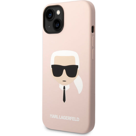 Θήκη για Apple iPhone 14 Plus, Karl Lagerfeld, Silicone Karl's Head, Ροζ