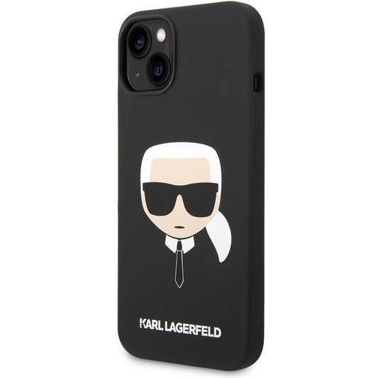 Θήκη MagSafe για Apple iPhone 14 Plus, Karl Lagerfeld, Liquid Silicone Karl Head, Μαύρη