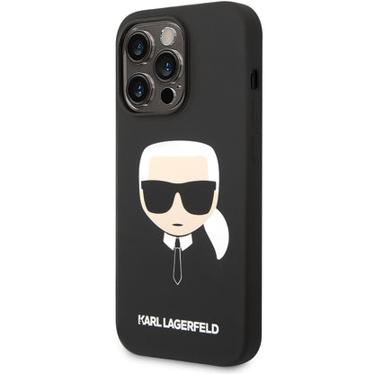 MagSafe Case for Apple iPhone 14 Pro, Karl Lagerfeld, Silicone Karl Head, Black