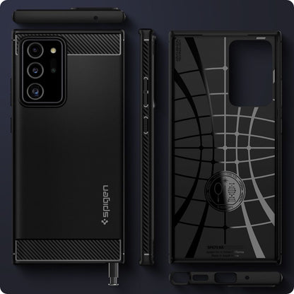 Θήκη για Samsung Galaxy Note 20 Ultra 5G N986 / Note 20 Ultra N985, Spigen, Rugged Armour, Μαύρο ACS01391