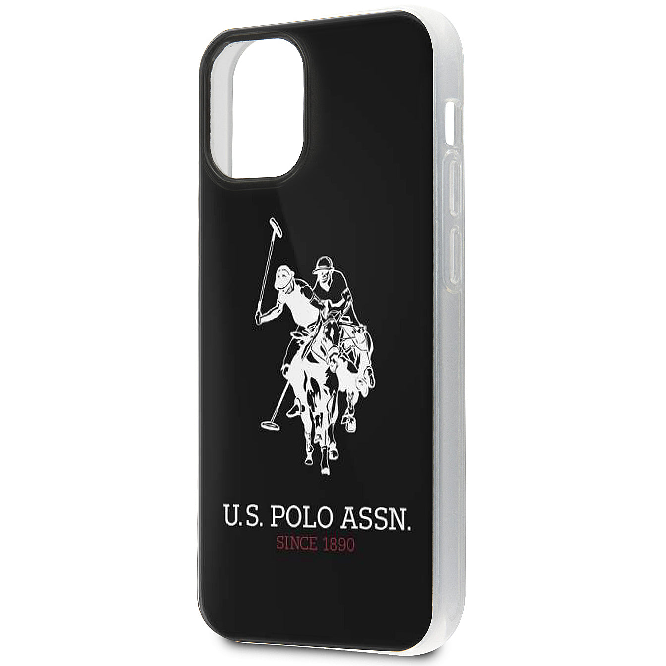 Θήκη για Apple iPhone 12 mini, U.S. Polo, γυαλιστερό μεγάλο λογότυπο, μαύρο USHCP12STPUHRBK