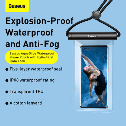 Θήκη Παντός Καιρού Παγκόσμια, Baseus, AquaGlide Cylindrical, Λευκή P60263701213-00