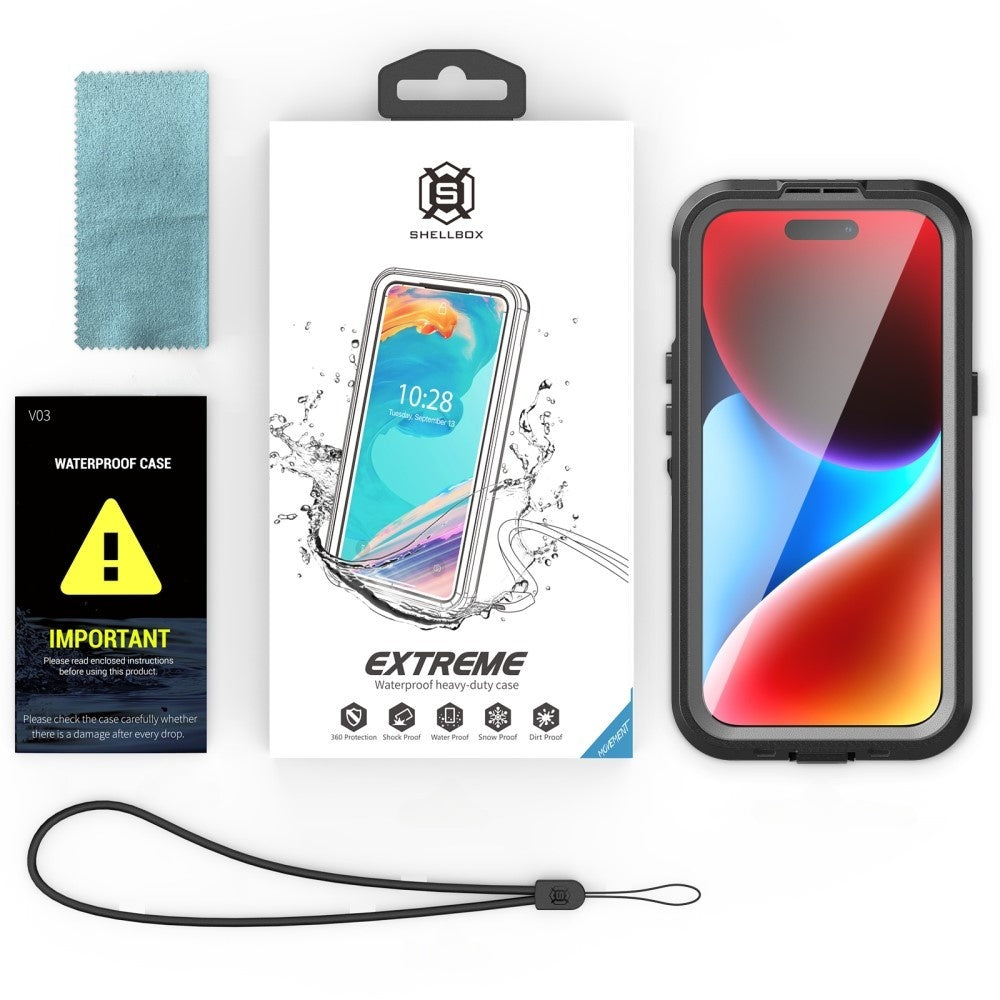 Θήκη Waterproof MagSafe για Apple iPhone 15, ShellBox, Μαύρο