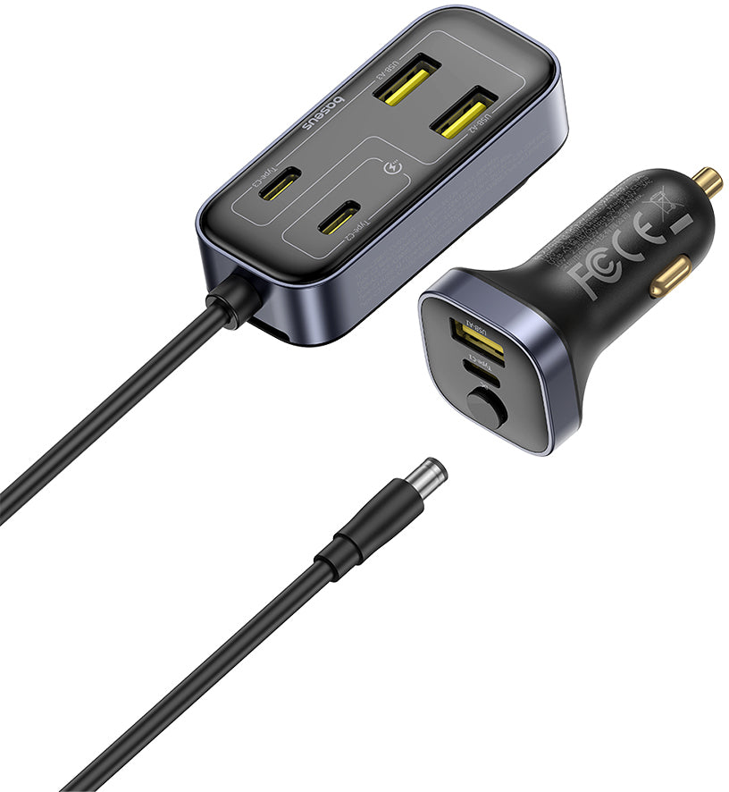 Φορτιστής Αυτοκινήτου Baseus BackseatPal L1, 110W, 3A, 3 x USB-A - 3 x USB-C, Μαύρος C00081100121-00